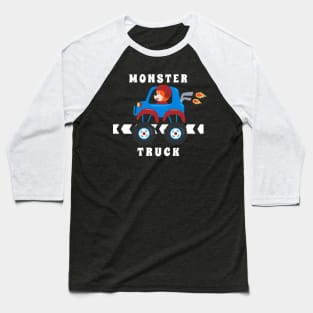 Vector illustration of monster truck with cartoon style. Baseball T-Shirt